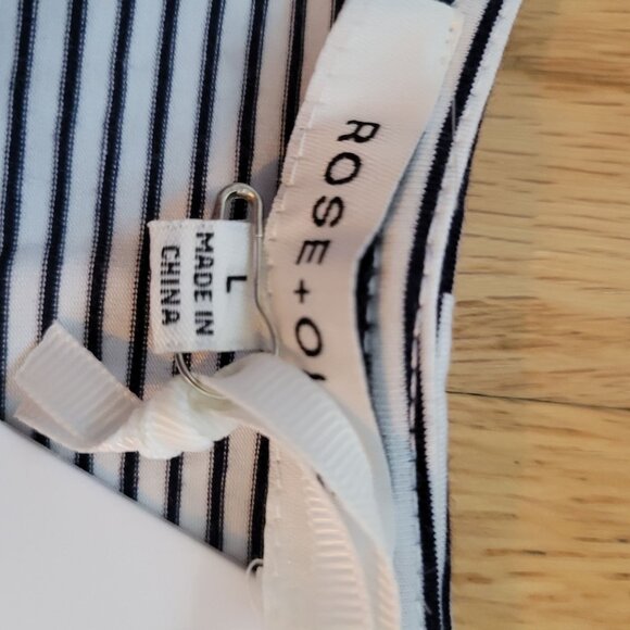 Rose + Olive Womens Striped Embellished Sleeveless Top Rayon Blend Size L NWT - Picture 3 of 7